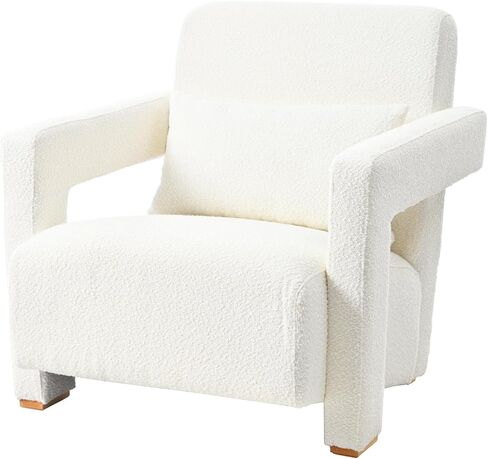 Sleek Right Angle Armrests, Ergonomic Lumbar Support, Square Wooden Block Legs, Inclined Seat for Comfort, Artistic Statement Pcs for Living Room,Bedroom and Study in Saudi Arabia