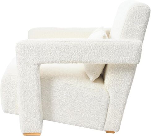 Sleek Right Angle Armrests, Ergonomic Lumbar Support, Square Wooden Block Legs, Inclined Seat for Comfort, Artistic Statement Pcs for Living Room,Bedroom and Study in Saudi Arabia