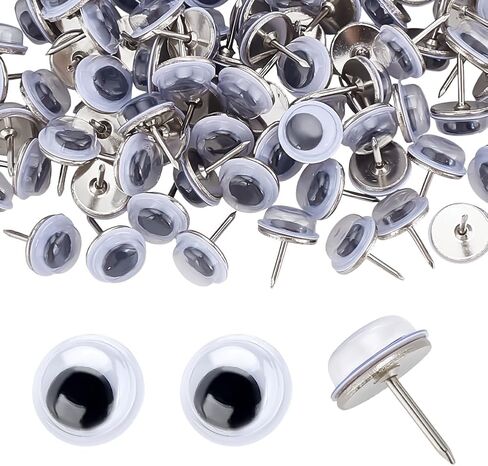 PH PandaHall 100pcs Black Thumb Tacks Wiggle Googly Eye Push Pins Eye Wall Pin Creative Push Pins Tacks 10mm Decorative Thumbtacks Small Cork Board Pushpin for Map Bulletin Board Photo Office Home in Saudi Arabia