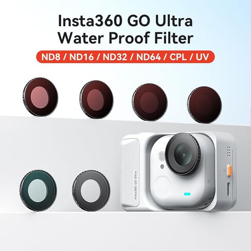 Lens CPL/ND Filter for Insta360 GO3/GO2(4 PCS),CPL/ND8/ND16/ND32 Waterproof Double Sided Coating Filter Accessories Sets Compatible with Insta360 GO3 /GO2 Camera(CPL+ND8+ND16+ND32) in Kuwait