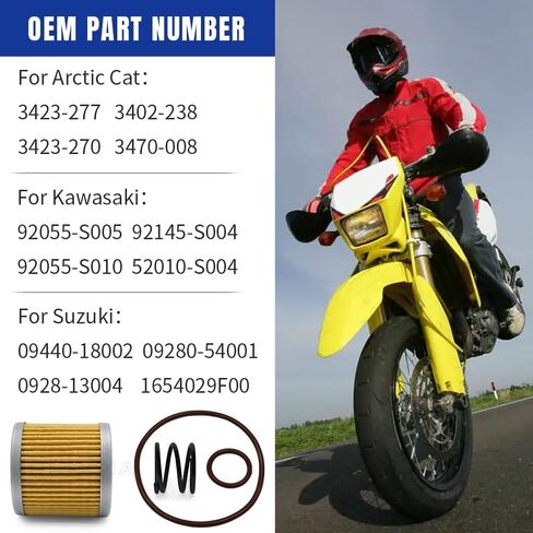 1 PCS Oil Filter Kit For Suzuki DRZ400 Quadsport, Oil Change Kit For Arctic Cat 400, For Kawasaki KFX400 KLX400R OEM#09440-18002 3423-277 92055-S005 in Saudi Arabia