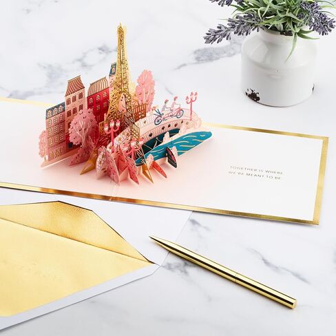 Hallmark Signature Paper Wonder Pop-Up Romantic Love Card (Eiffel Tower) for Sweetest Day, Valentine's Day, Anniversaries, Birthdays in Saudi Arabia