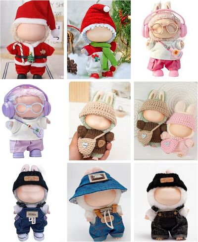 17cm Doll Clothes Set, 6PC Pink Premium Outfit for 17cm 15cm Dolls, Cute Dress Up Fashion, No Doll Included in Saudi Arabia