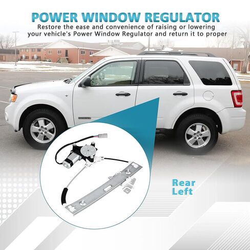 Rear Left Driver Side Power Window Regulator with Motor Assembly Compatible for 2008-2012 Ford Escape, 2008-2011 Mazda Tribute & Mercury Mariner, Replacement 751-712, 8L8Z7827001A, ZZCA73560 in Saudi Arabia