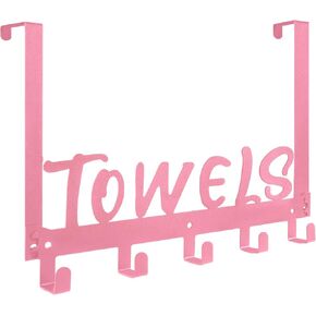 Over The Door Hook - Towel Holder Towel Hook Towel Rack for Bathroom, Towel Hanger Door Hanger, Door Rack with 5 Hooks for Bathroom, Bedroom(Black) in Saudi Arabia