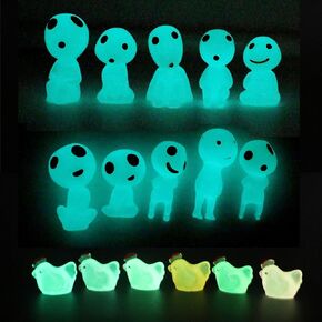 Fairy Garden Accessories Tree Elves Glow in Dark Alien Decor Miniature Luminous Ghost kit for Micro Landscape Decoration Outdoor Status Patio Lawn Yard Kit (20 Green) in Kuwait