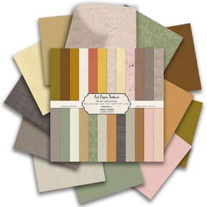 24 Pack Scrapbook Paper 12 × 12 Textured Patterned Paper, Vintage Double-Sided Decorative Craft Papers Scrapbooking Supplies for DIY Card Making Photo Album Journal Decor (Fabric Texture) in Kuwait