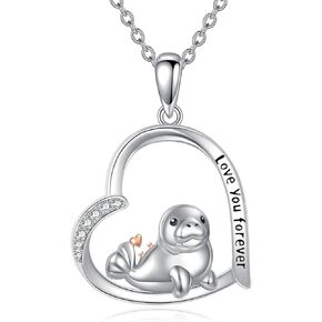 Panda Gifts 925 Sterling Silver Panda Heart Pendant Necklace Panda Jewelry for Women Girls in Kuwait