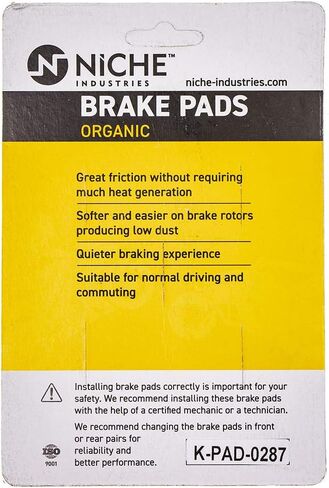 NICHE Brake Pad Set for Honda Goldwing 1500 06455-MT8-405 45106-MT8-305 Front Organic 2 Pack in Saudi Arabia