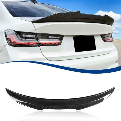 Carbon Fiber Pattern F30 Spoiler PSM-Style Compatible with (2013-2018) 3 Series F30 Sedan / F80 M3 Sedan in Kuwait