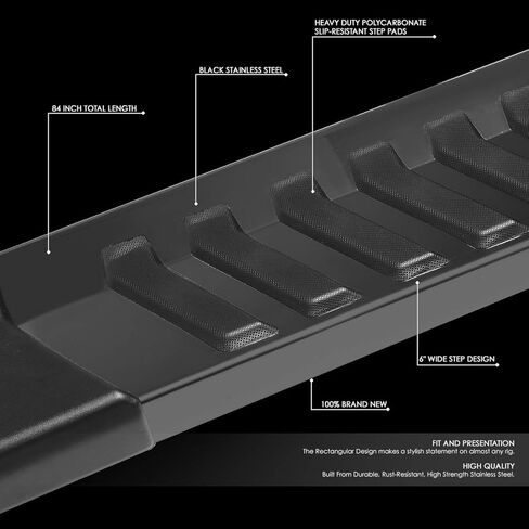 Auto Dynasty Running Boards Compatible with 2004-2014 Ford F150 Crew Cab, Stainless Steel Side Step Rail Nerf Bars, 6" Step Bars, Chrome in Saudi Arabia