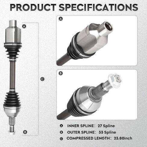 NEW Front Right CV Axle Shaft Assembly fits for Chevrolet Traverse 2009-2017, for GMC Acadia 2007-2017, for Buick Enclave 2008-2017, for Saturn Outlook 2007-2010 3.6L, for 66-1466 in Saudi Arabia