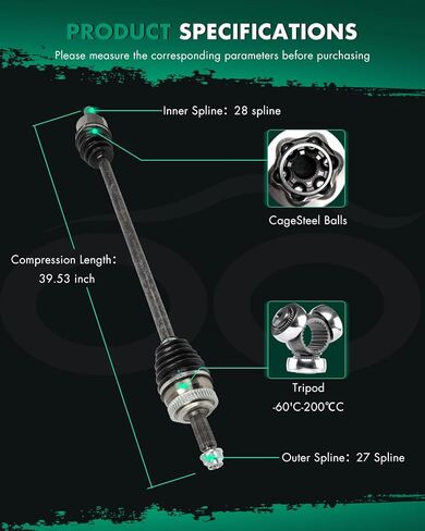 SCITOO Front Left Driver Side CV Axle Shaft Assembly Fit for Hyundai Sonata,for Kia Optima 2.0L,2.4L in Saudi Arabia