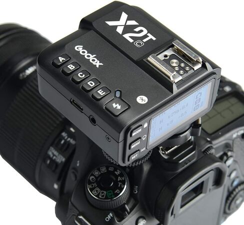 Godox X2T-S TTL Wireless Flash Trigger for Sony, Bluetooth Connection, 1/8000s HSS, 5 Separate Group Buttons, Relocated Control-Wheel, New Hotshoe Locking, New AF Assist Light in Saudi Arabia