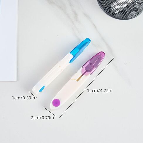 4PCS Compact 4 Inch U Shaped Portable Scissors with Protective Safety Cover for Yarn, Cross-Stitch, Thread, Sewing - Ideal for Craft, DIY in Saudi Arabia