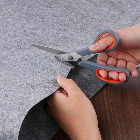 Scissors Fabric All Purpose Scissors for Office Multipurpose, Comfort Grip, PVD Coated, Stainless Steel Office Scissor 8 inch Grey Orange in Saudi Arabia