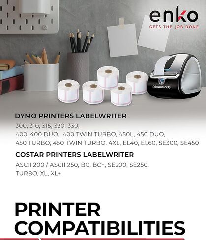 enKo [12 لفة، 8400 ملصق] ملصقات طوابع بريدية على الإنترنت متوافقة مع Dymo 30915 Endicia لمشتركي Endicia المدفوعين (1-5/8" x 1-1/4") لطابعة Dymo LabelWriter in Kuwait