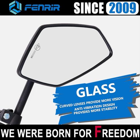 FENRIR Motorcycle Mirrors Side Mirror Indestructible Folding Function Anti-glare Curved Lenses Anti-vibration Design Adjustable Designed for road off-road Adventure Enduro Street Touring(801-0118) in Saudi Arabia