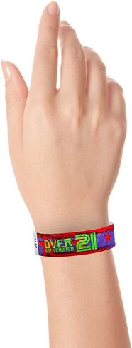 WristCo Over 21 Green - Tyvek Wristbands for Events - 500 Count ¾" x 10" - Waterproof Recyclable Comfortable Tear Resistant Paper Bracelets Wrist Bands for Concerts Festivals Admission Party in Kuwait