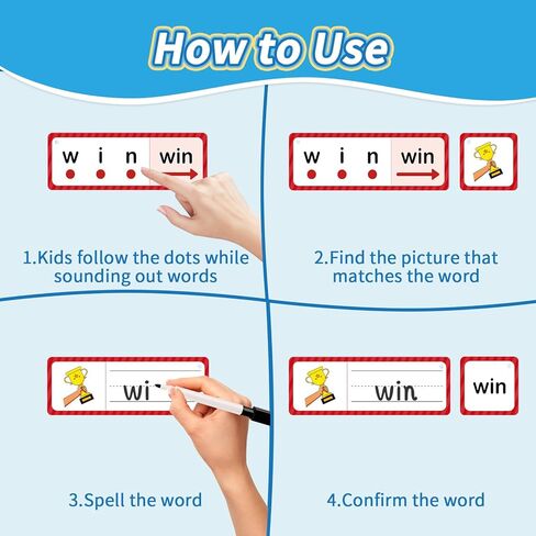 Phonics Games Flash Cards for Kids, CVC Word Games, Educational Speech Therapy Toys for Toddlers, Learn to Read & Spell, Preschool Kindergarten Learning Activities, Homeschool Essentials in Saudi Arabia