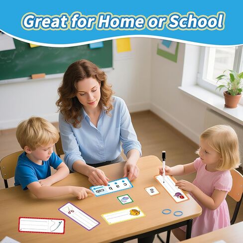 Phonics Games Flash Cards for Kids, CVC Word Games, Educational Speech Therapy Toys for Toddlers, Learn to Read & Spell, Preschool Kindergarten Learning Activities, Homeschool Essentials in Saudi Arabia
