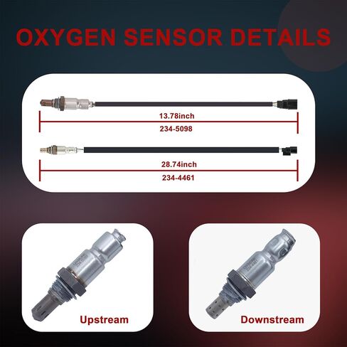 Oxygen Sensor Upstream Downstream O2 Sensor Fit for Honda Accord Odyssey Pilot Ridgeline 2008-2013 for Acura TL TSX 2009-2014 Replace 234-5098 234-4461 4Pcs in Saudi Arabia