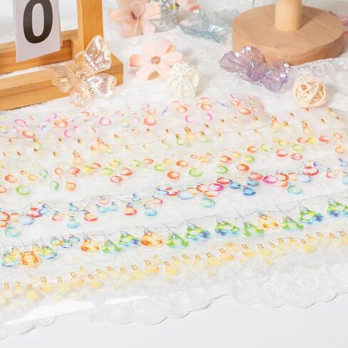 Holiday Lights Washi Tape Set, 6 Rolls Festive Christmas Decorative Tape with String Lights and Ornaments for Journaling Supplies, Scrapbooking, Card Making, Gift Wrapping and Holiday Crafts in Saudi Arabia