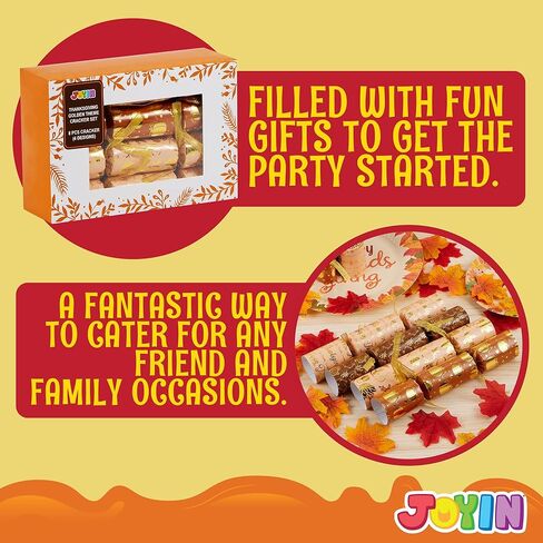 JOYIN 8 PACK Thanksgiving Non-Snap Party Favor, Maple Style Thanksgiving No Snap Party Table Favor Set with Joke Dice & Gifts, Fall Holiday Dinner Traditions Prizes Supplies for Kids Adults in Saudi Arabia