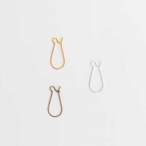 100PCS 1Inch Long Golden Ear Wire Hooks, Kidney Earring Findings, Tone Teardrop Earring Wires for DIY, Craft, Jewelry Making in Kuwait