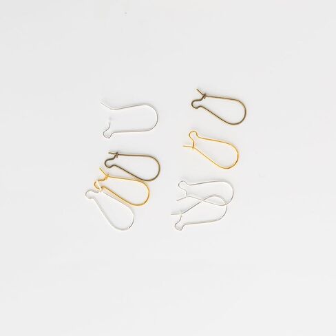 100PCS 1Inch Long Golden Ear Wire Hooks, Kidney Earring Findings, Tone Teardrop Earring Wires for DIY, Craft, Jewelry Making in Kuwait