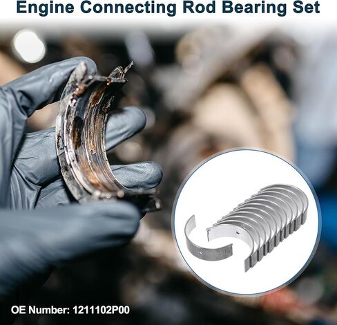 Connecting Rod Bearing Set No.1211102P00 for Nissan Frontier 1999-2004 Engine Rod Bearing Kit Metal Silver Tone 12 Pcs in Saudi Arabia