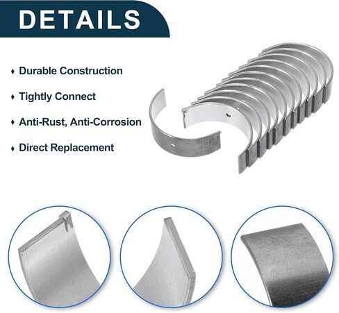 Connecting Rod Bearing Set No.1211102P00 for Nissan Frontier 1999-2004 Engine Rod Bearing Kit Metal Silver Tone 12 Pcs in Saudi Arabia