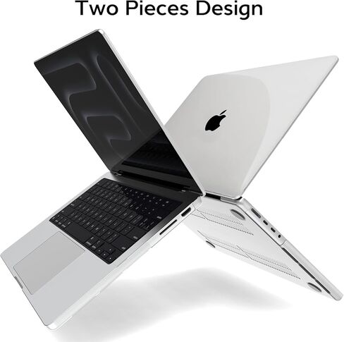 Anban Compatible with MacBook Pro 14 inch Case 2025-2021 M5 M4 M3 M2 M1 Pro Max Chip A3434 A3112 A3185 A3401 A2918 A2992 A2779 A2442, Plastic Hard Shell Case+Keyboard Cover+Screen Protector, Clear in Saudi Arabia