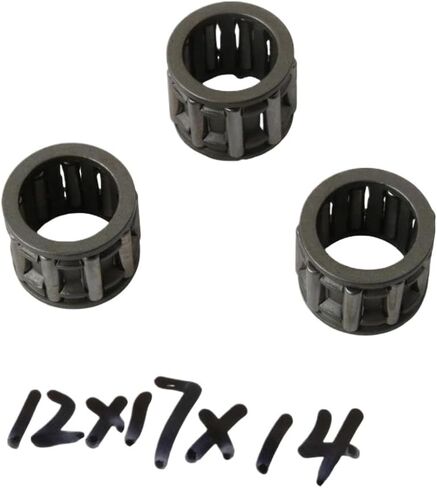 3 Piece Needle Bearing Set 12x17x14mm Compatible With And Motorbikes Piston Pin in Saudi Arabia
