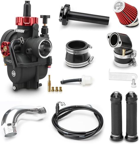 مكربن ​​NIBBI PE24mm لمحرك GY6 150CC رباعي الأشواط 152/157QMJ QMI152/157 سكوتر الدراجة مع مشعب السحب 48 مللي متر فلتر هواء in Saudi Arabia