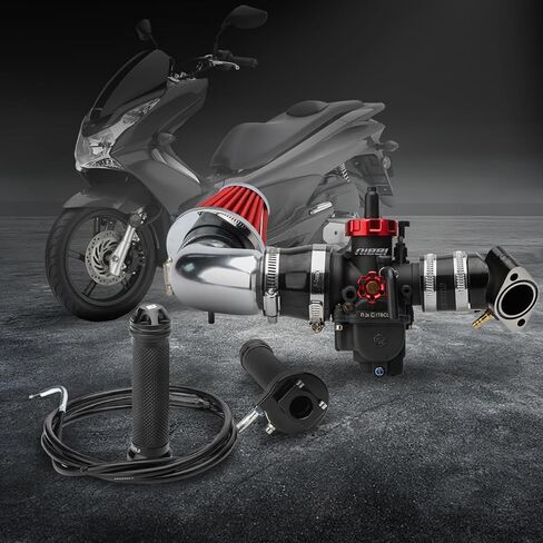 مكربن ​​NIBBI PE24mm لمحرك GY6 150CC رباعي الأشواط 152/157QMJ QMI152/157 سكوتر الدراجة مع مشعب السحب 48 مللي متر فلتر هواء in Saudi Arabia