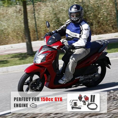مكربن ​​NIBBI PE24mm لمحرك GY6 150CC رباعي الأشواط 152/157QMJ QMI152/157 سكوتر الدراجة مع مشعب السحب 48 مللي متر فلتر هواء in Saudi Arabia