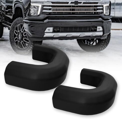 RECON - Fits 20-25 Chevy Silverado 2500/3500 HD Tow Hook Covers 2-Piece Set of 100% Silicone Rubber Covers Heavy Duty Rugged Durability Unique Style Protection (Black) in Saudi Arabia