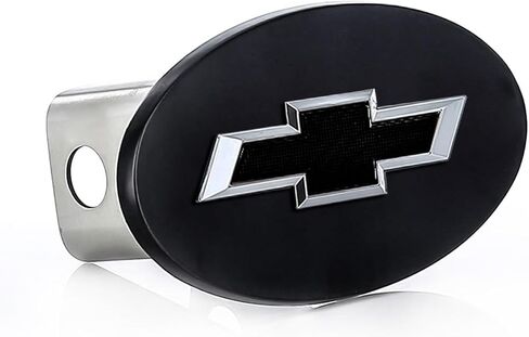 Chevrolet Bowtie Black Oval Hitch Cover with 2" Trailer Hitch Receiver in Saudi Arabia