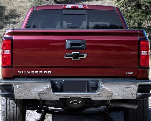 Chevrolet Bowtie Black Oval Hitch Cover with 2" Trailer Hitch Receiver in Saudi Arabia