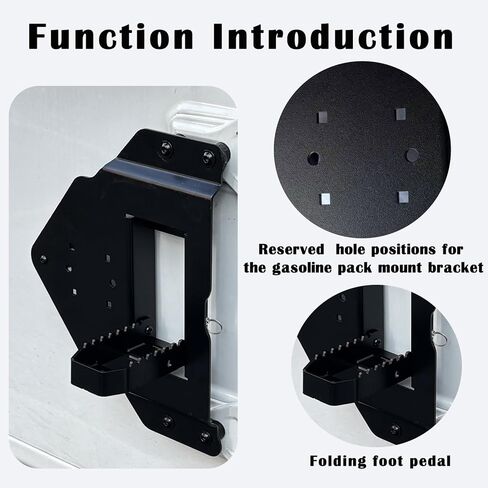 FinFox 2-in-1 قابلة للطي الباب المفصلي خطوة القدم متوافقة مع 2007-2024 Jeep Wrangler JK JL JT & Gladiator، دعامة تثبيت بمفصلة باب الوقود تناسب حاوية الغاز سعة 2 جالون (يسار) in Kuwait
