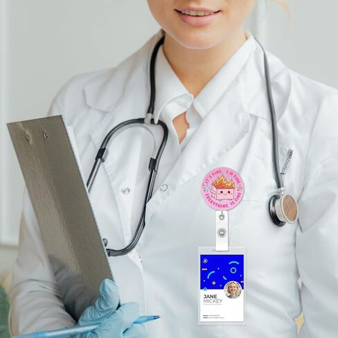 مضحك ممرضة شارة بكرة مضحك لطيف العمل عيد الميلاد شارة بكرات قابل للسحب معرف حامل التمريض CNA طبيب الأطفال الموظفين الطبيين طالب مكتب العمال الملحقات in Kuwait