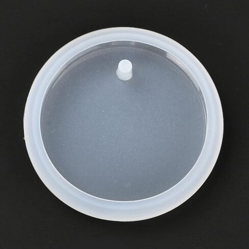 10 Pcs Flat Round Silicone Molds, DIY Pendant Resin Casting Molds Clay Craft Tools for DIY Cake Decoration Chocolate Candy Craft Necklace UV Resin Epoxy Resin Pendant, 42x7.5mm, Hole: 3mm in Saudi Arabia