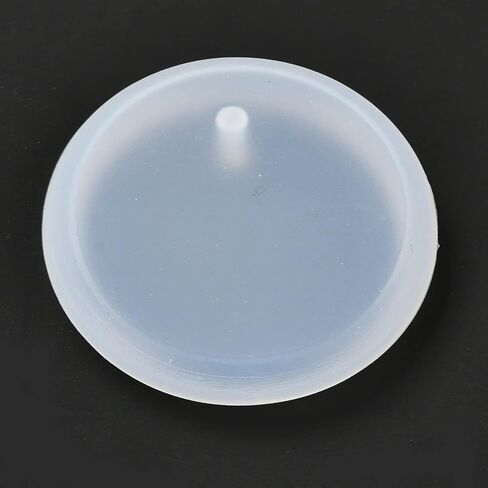 10 Pcs Flat Round Silicone Molds, DIY Pendant Resin Casting Molds Clay Craft Tools for DIY Cake Decoration Chocolate Candy Craft Necklace UV Resin Epoxy Resin Pendant, 42x7.5mm, Hole: 3mm in Saudi Arabia