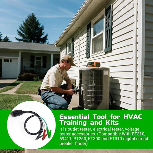 HVAC Tools Kit Accessory, HVAC Adaptor Cord for Circuit Breaker Finder Vacuum Pump, Ac Guages Clearance and Equipment, Compatible with Yellow Jacket 69522,69411,RT310,RT250,RT310,ET300,ET310 (1) in Saudi Arabia
