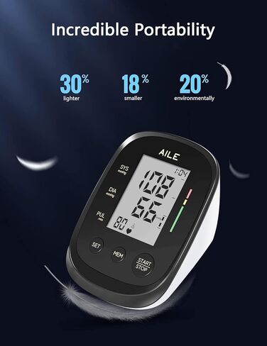 Blood Pressure Monitor,AILE Blood Pressure Machine Upper Arm Large Cuff(8.7"-16.5" Adjustable),Automatic high Blood Pressure Cuff for Home use (Black) in Saudi Arabia