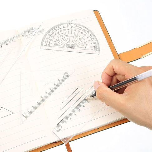 10 قطع من Zonon قالب رسم بلاستيكي مسطرة رسم هندسي 12 بوصة مثلث من الألومنيوم مقياس قياس قوالب بناء مجموعة هندسية مسطرة بلاستيكية للصياغة (شفاف، نابض بالحياة) in Saudi Arabia