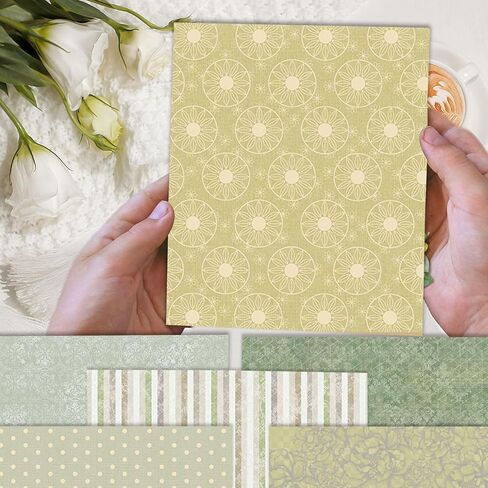 24 Pack Scrapbook Paper 12 × 12 Textured Patterned Paper, Vintage Double-Sided Decorative Craft Papers Scrapbooking Supplies for DIY Card Making Photo Album Journal Decor (Fabric Texture) in Saudi Arabia