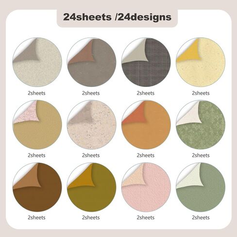 24 Pack Scrapbook Paper 12 × 12 Textured Patterned Paper, Vintage Double-Sided Decorative Craft Papers Scrapbooking Supplies for DIY Card Making Photo Album Journal Decor (Fabric Texture) in Saudi Arabia