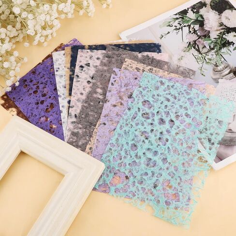 10pcs Scrapbooking Papers, A5 Scrapbooking Textured Paper Mulberry Paper Scrapbook Paper Packs Decoupage Paper Scrapbooking Materials for Crafts Arts Album in Saudi Arabia